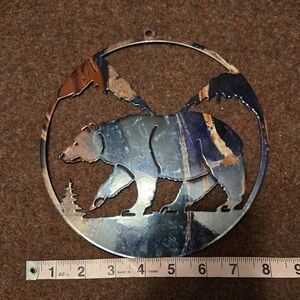 Double Sided Laser Cut Metal Bear Art Rustic Mountain Home Decor